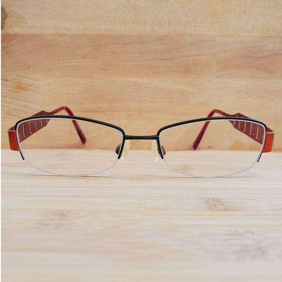 Charmant Nodoka Eyeglasses Rectangular Half Frame ND10182 BK 52 17 140 - Picture 1 of 8
